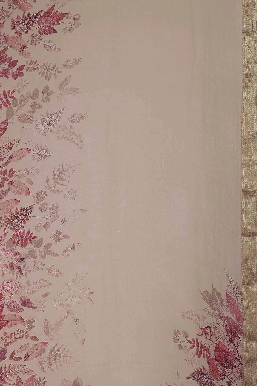 Beige Tussar Silk Saree