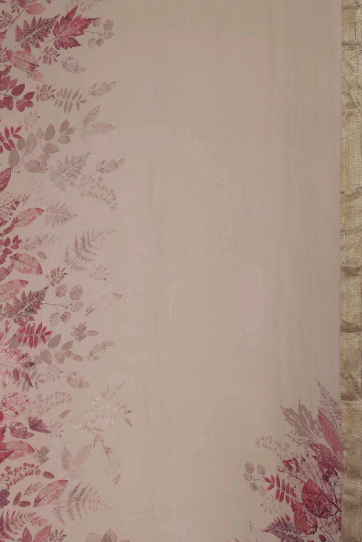 Beige Tussar Silk Saree