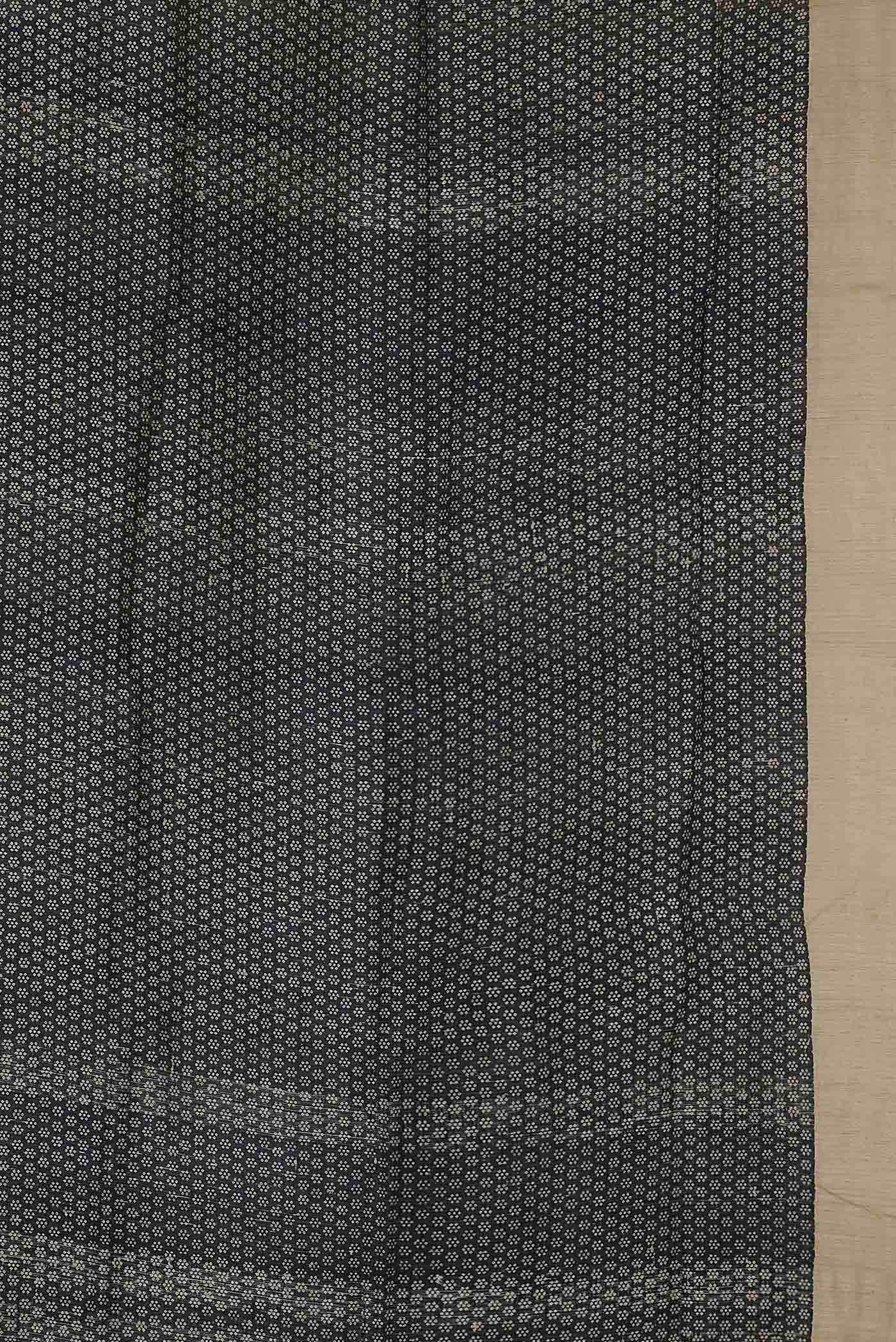 Black Bhagalpuri Tussar Silk Saree