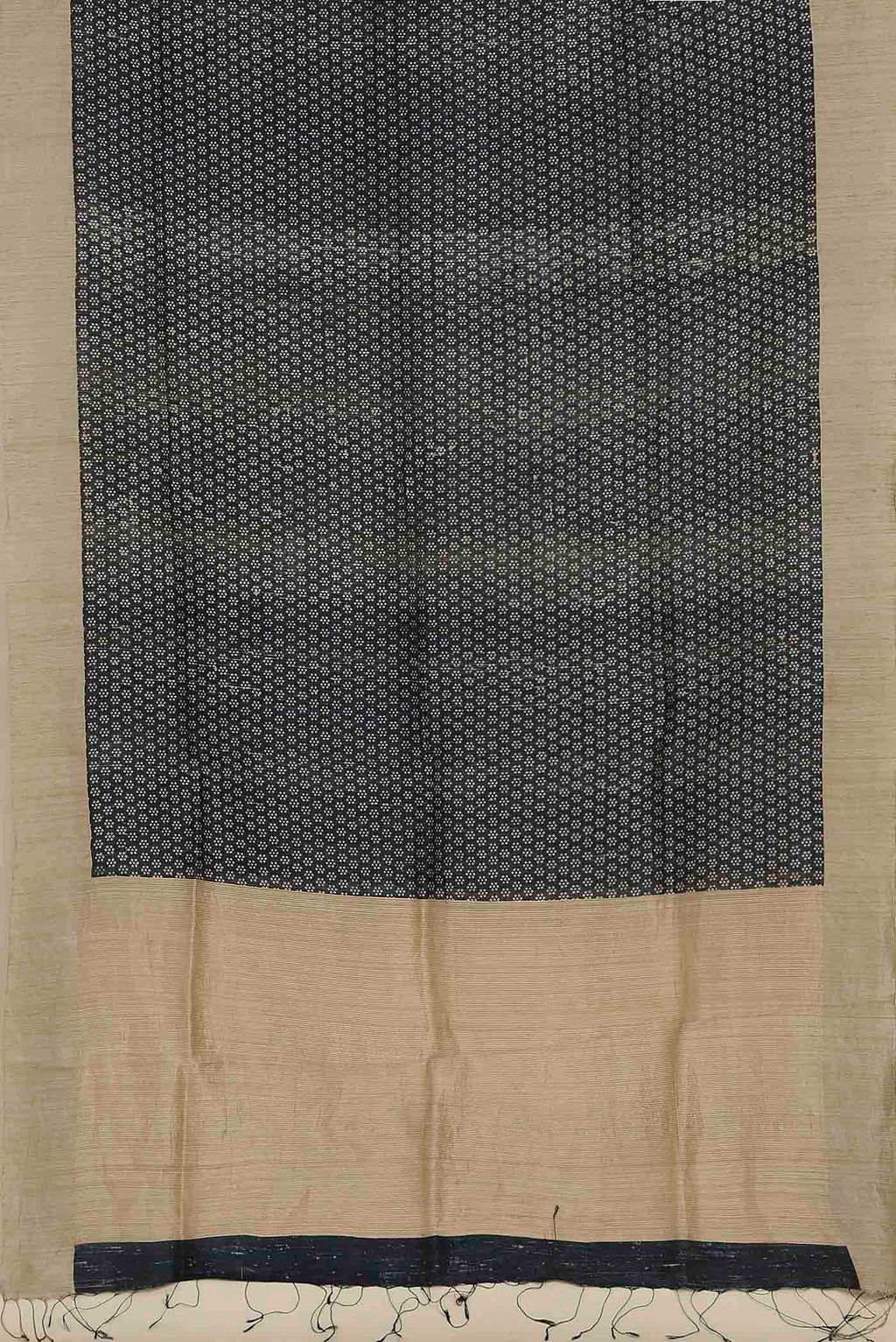 Black Bhagalpuri Tussar Silk Saree