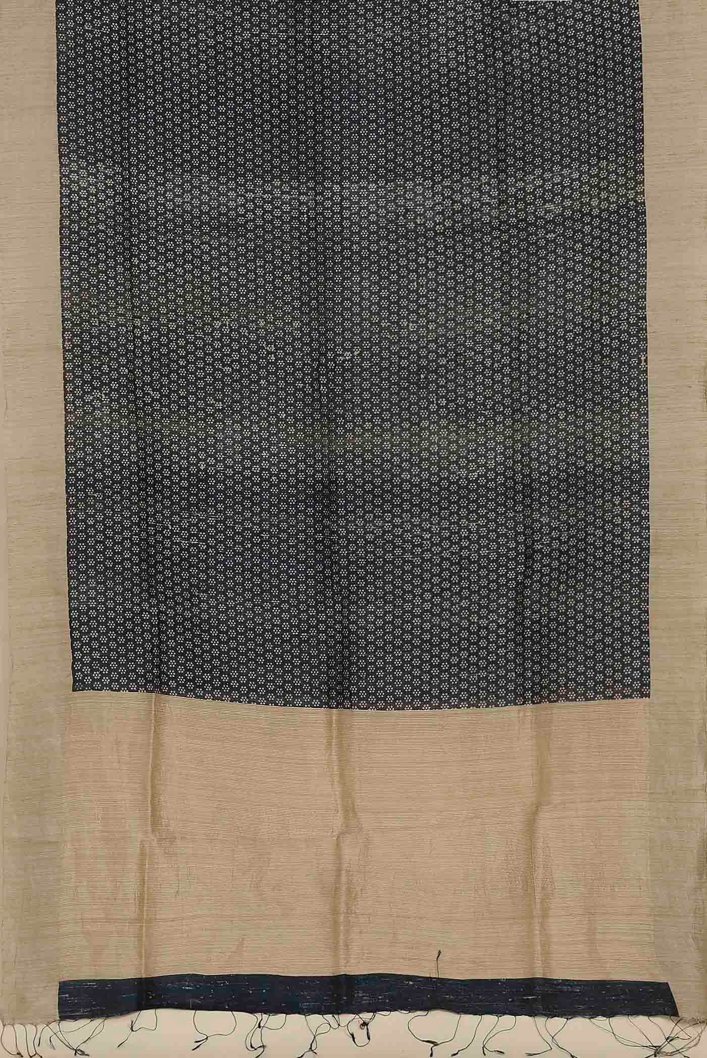 Black Bhagalpuri Tussar Silk Saree