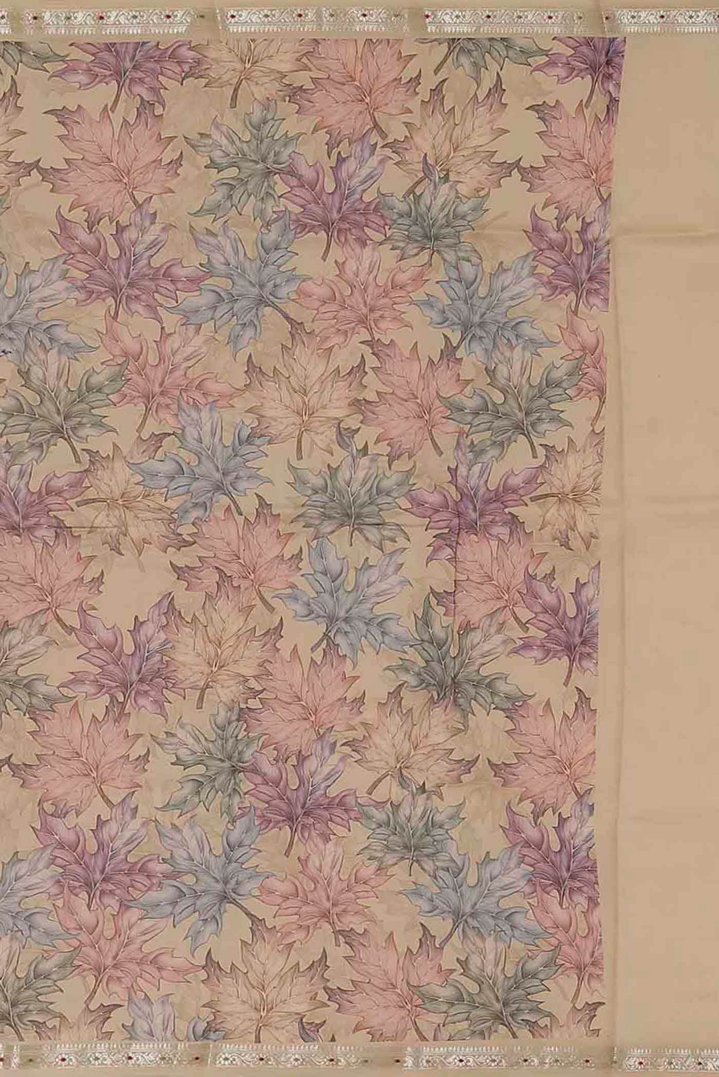 Beige Bhagalpuri Tussar Silk Saree