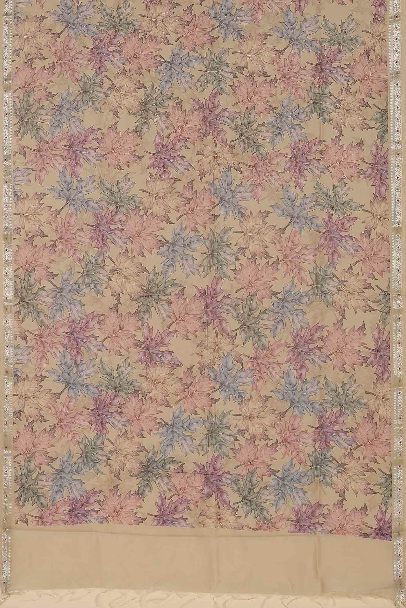 Beige Bhagalpuri Tussar Silk Saree