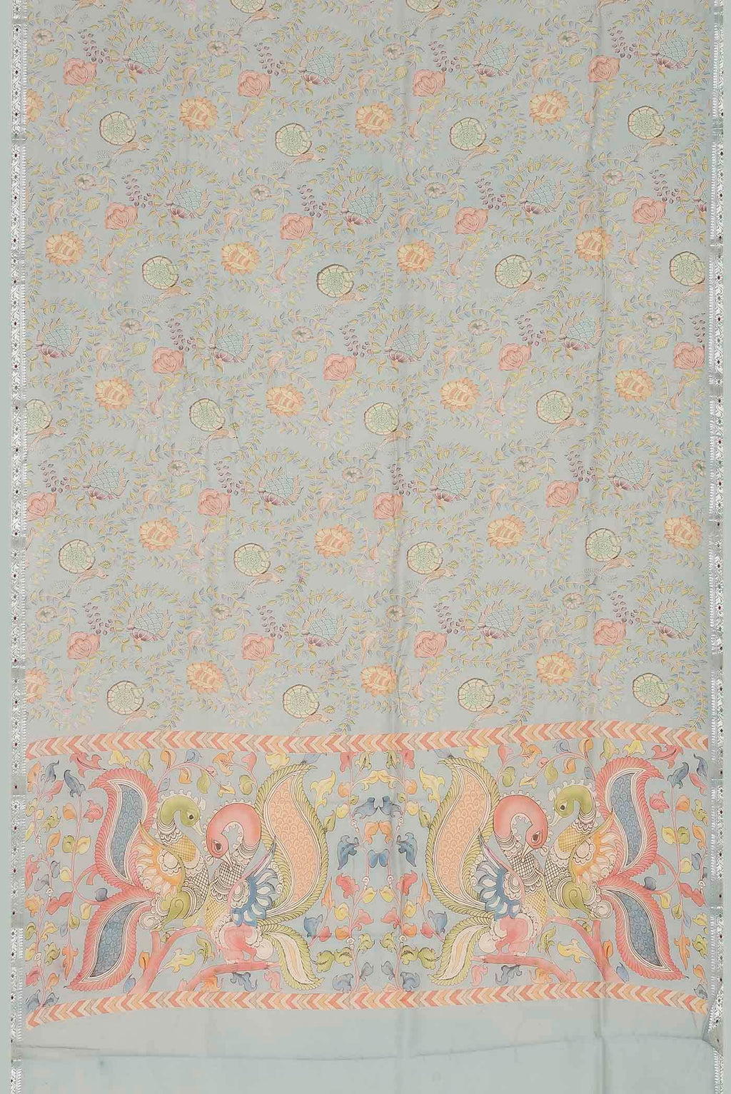 Light Blue Chanderi Silk Cotton Saree