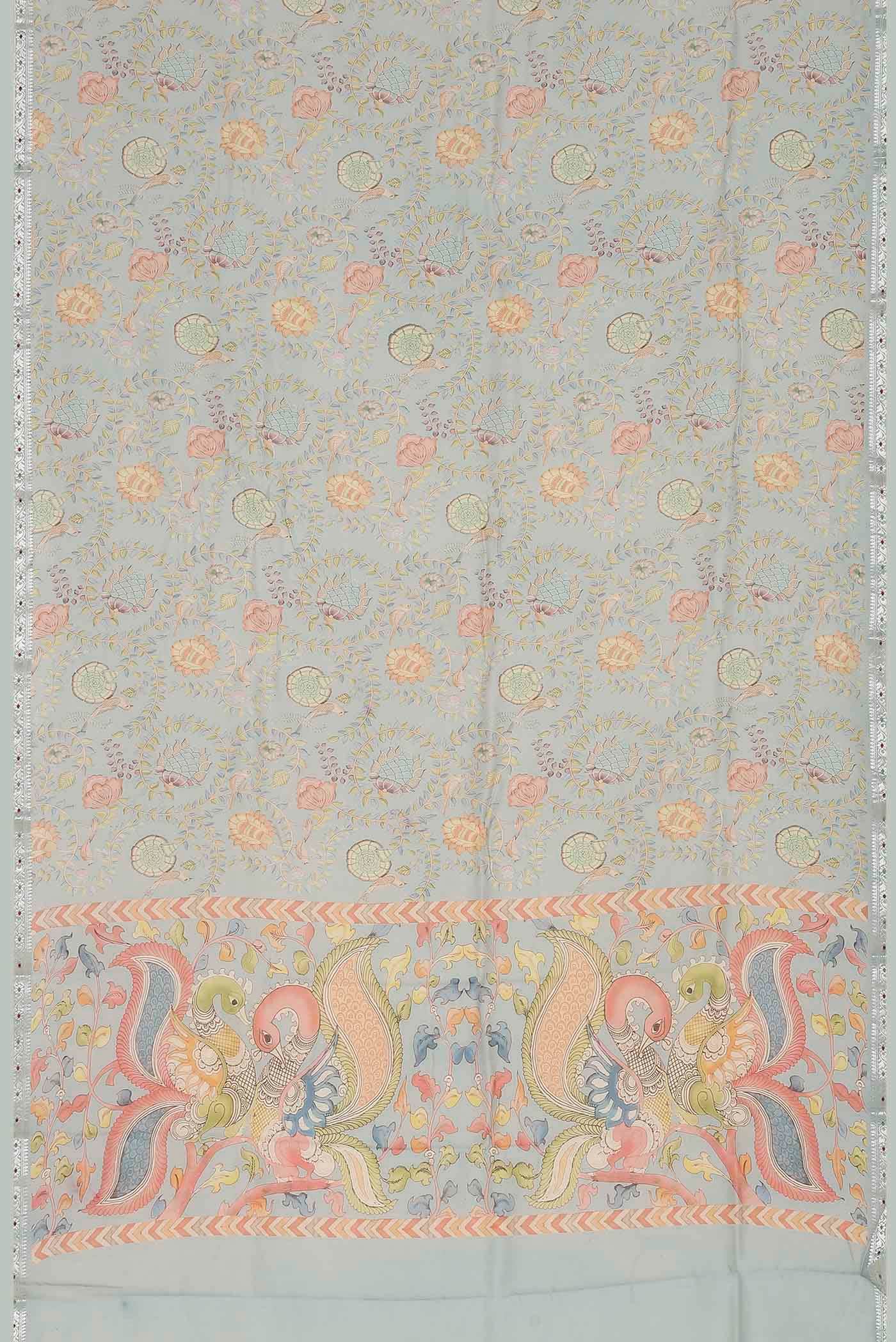 Light Blue Chanderi Silk Cotton Saree