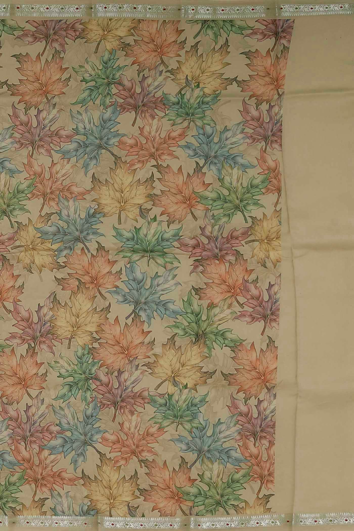 Beige Bhagalpuri Tussar Silk Saree