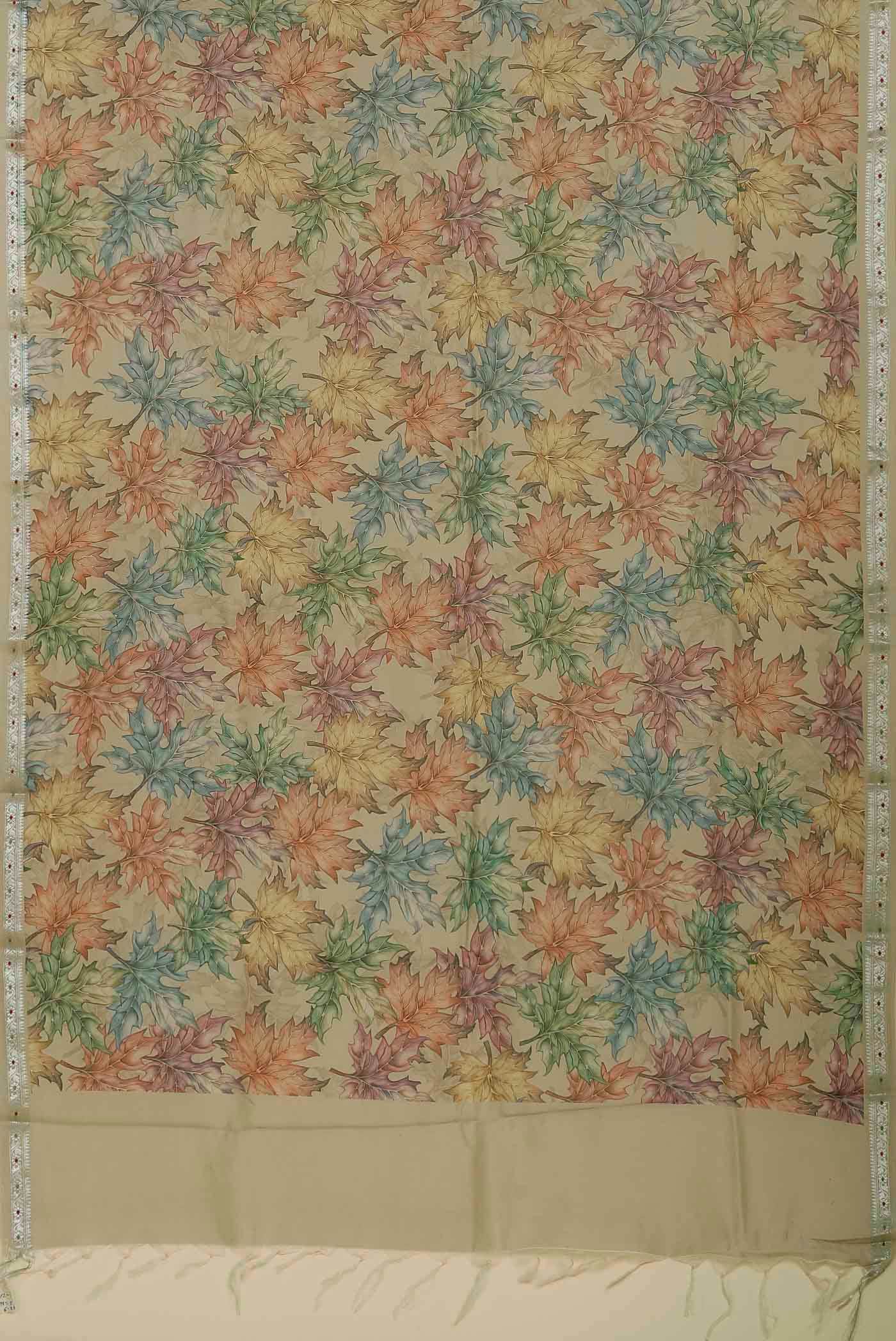 Beige Bhagalpuri Tussar Silk Saree