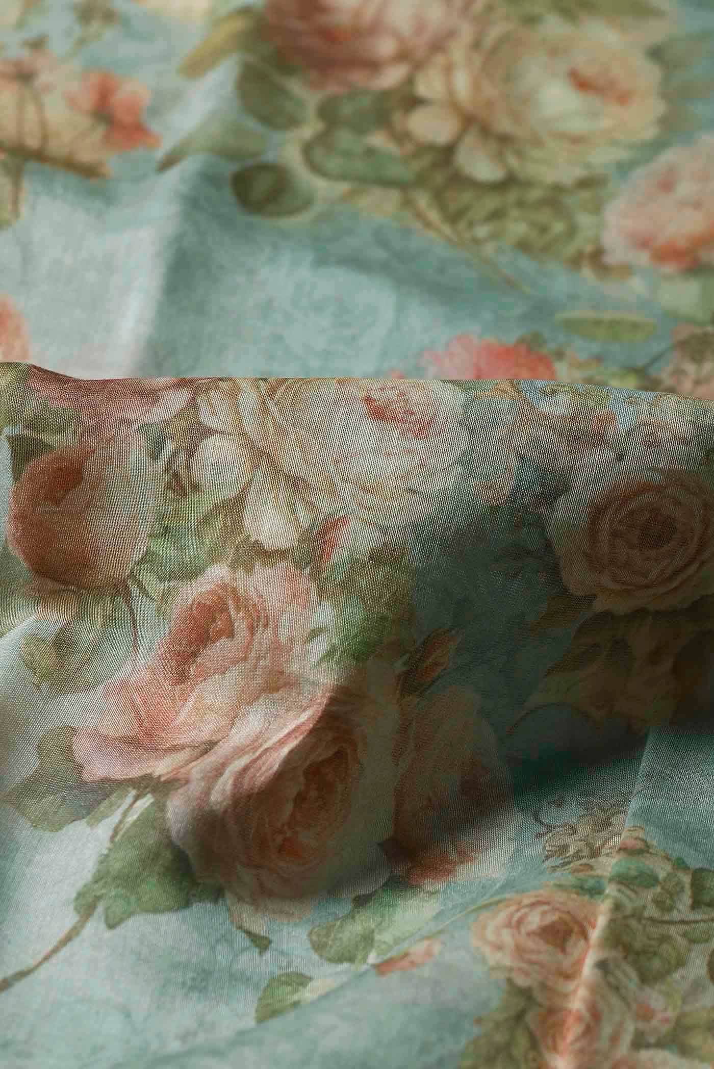 Light Blue Bhagalpuri Tussar Silk Saree