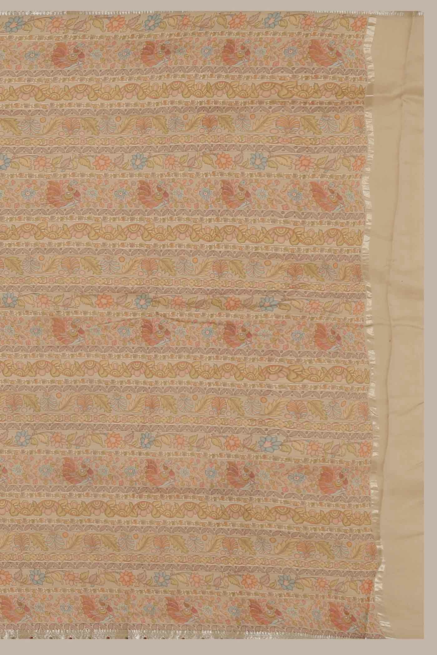 Peach Chanderi Silk Cotton Saree