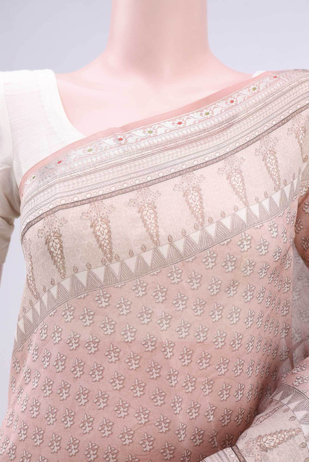 Rose pink Chanderi Silk Cotton Saree