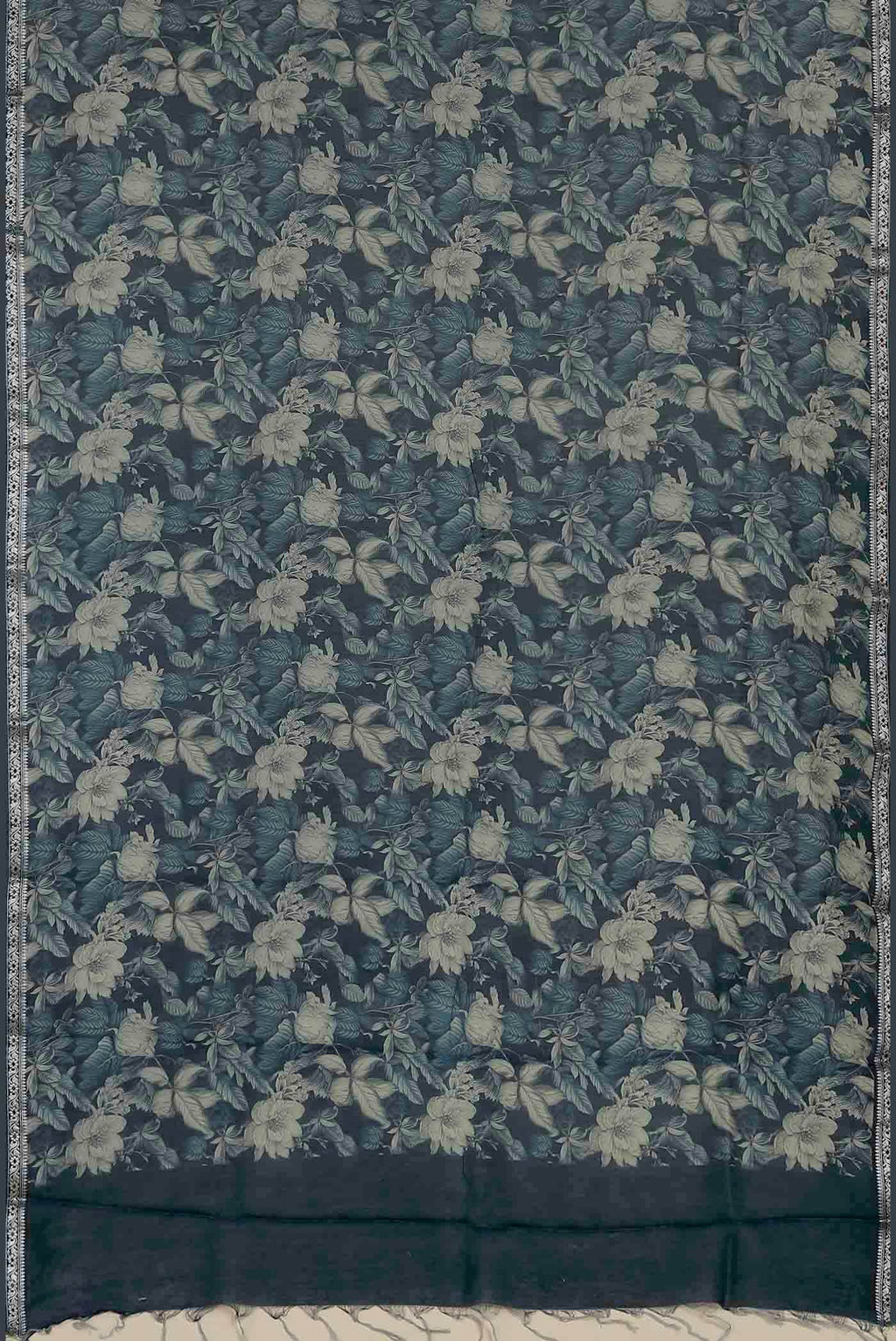 Blue Tussar Silk Saree