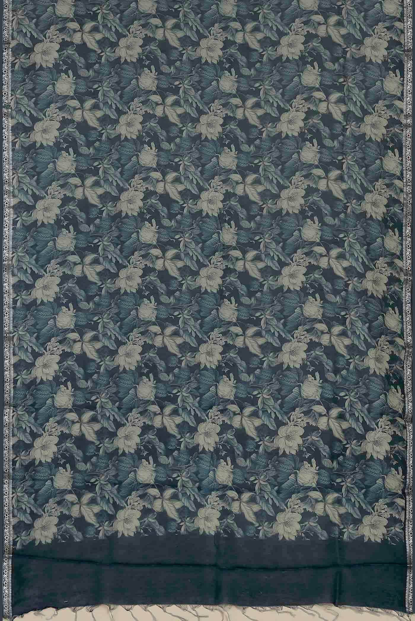 Blue Tussar Silk Saree