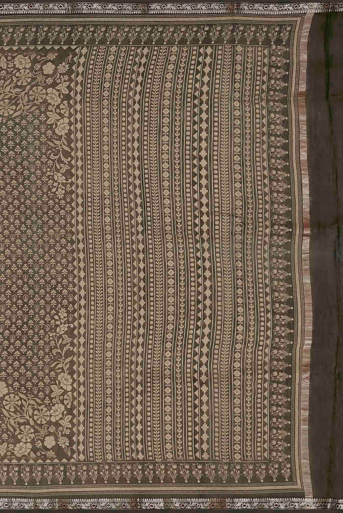 Black Bhagalpuri Tussar Silk Saree