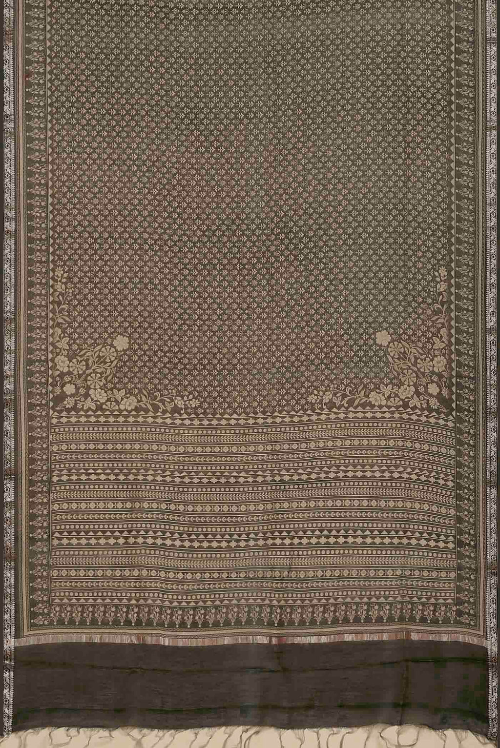 Black Bhagalpuri Tussar Silk Saree