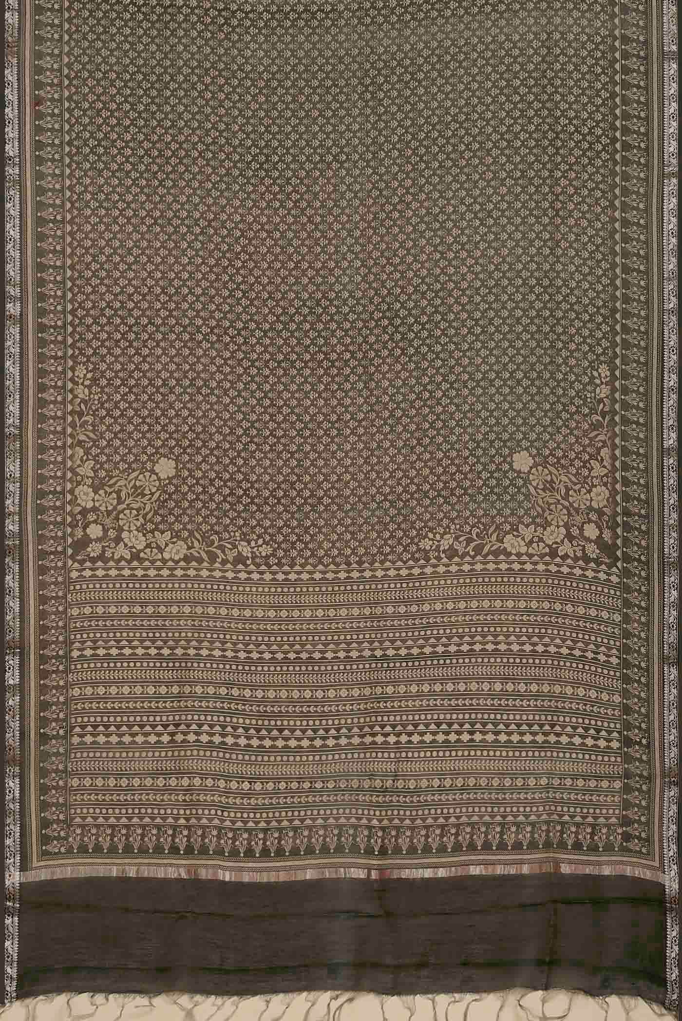 Black Bhagalpuri Tussar Silk Saree