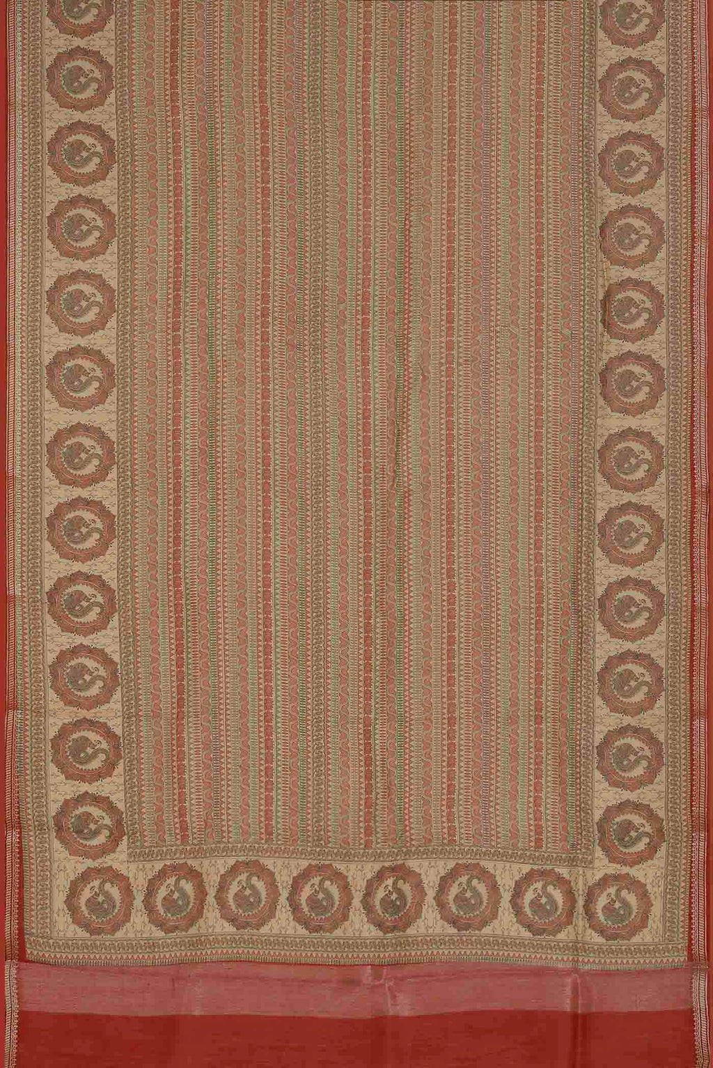 Beige Bhagalpuri Tussar Silk Saree
