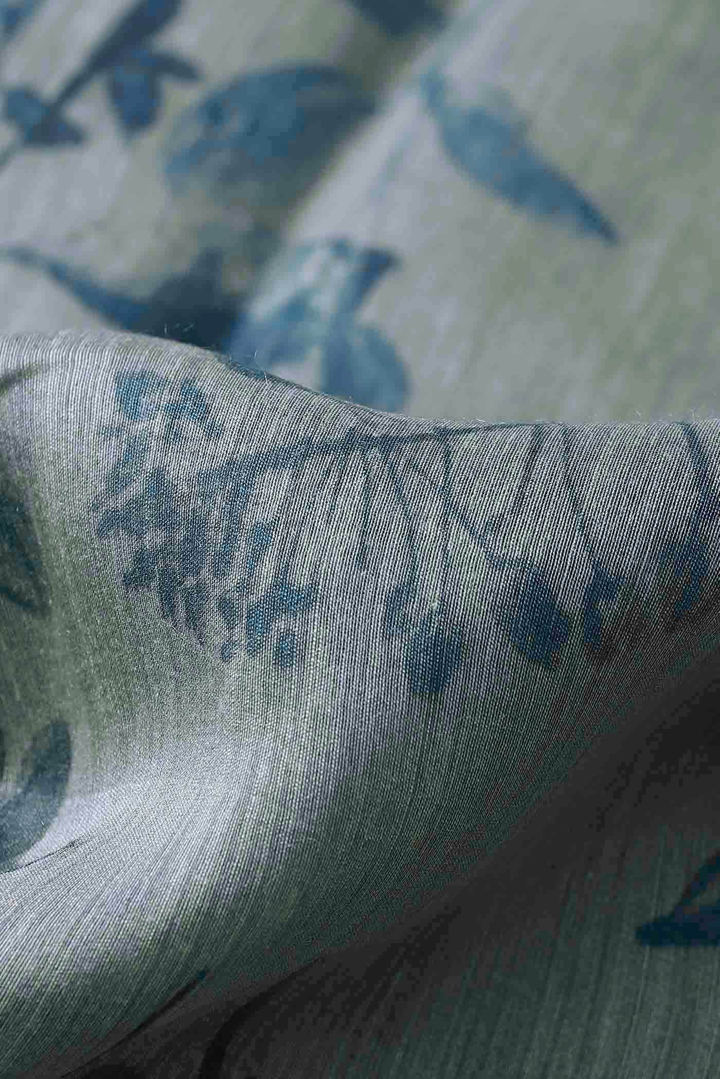 Grey Bhagalpuri Tussar Silk Saree