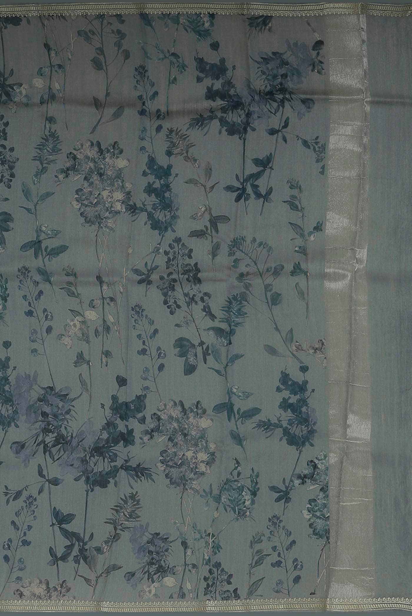 Grey Bhagalpuri Tussar Silk Saree