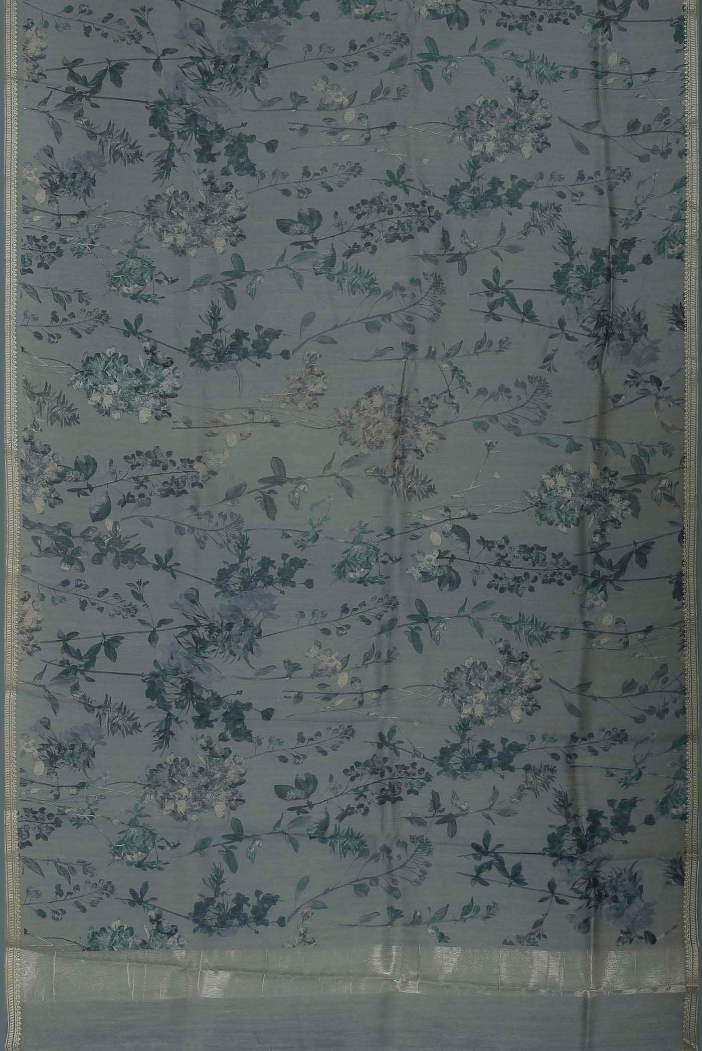 Grey Bhagalpuri Tussar Silk Saree