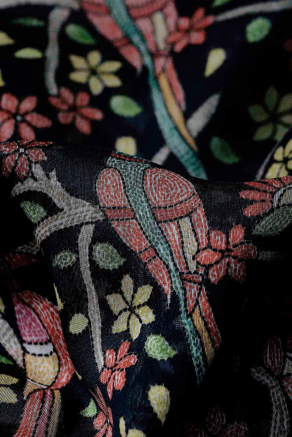 Black Tussar Silk Saree