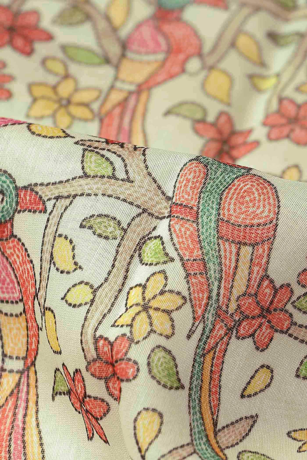Cream Tussar Silk Saree