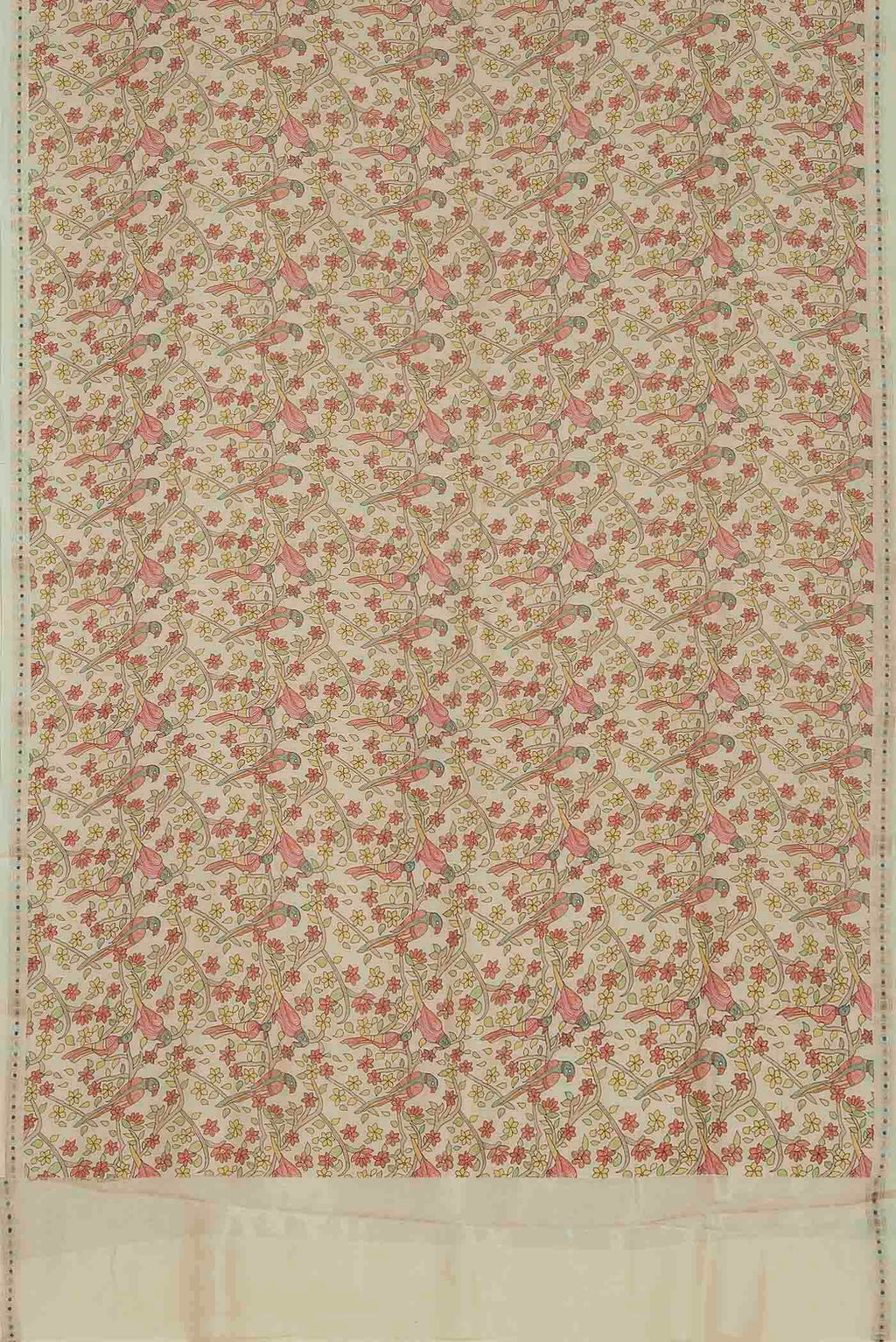 Cream Tussar Silk Saree