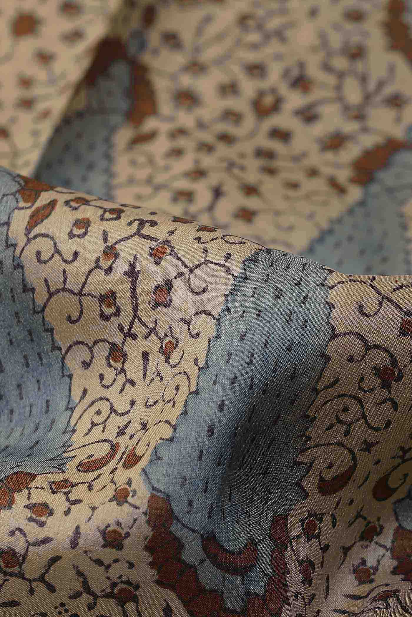 Beige Bhagalpuri Tussar Silk Saree