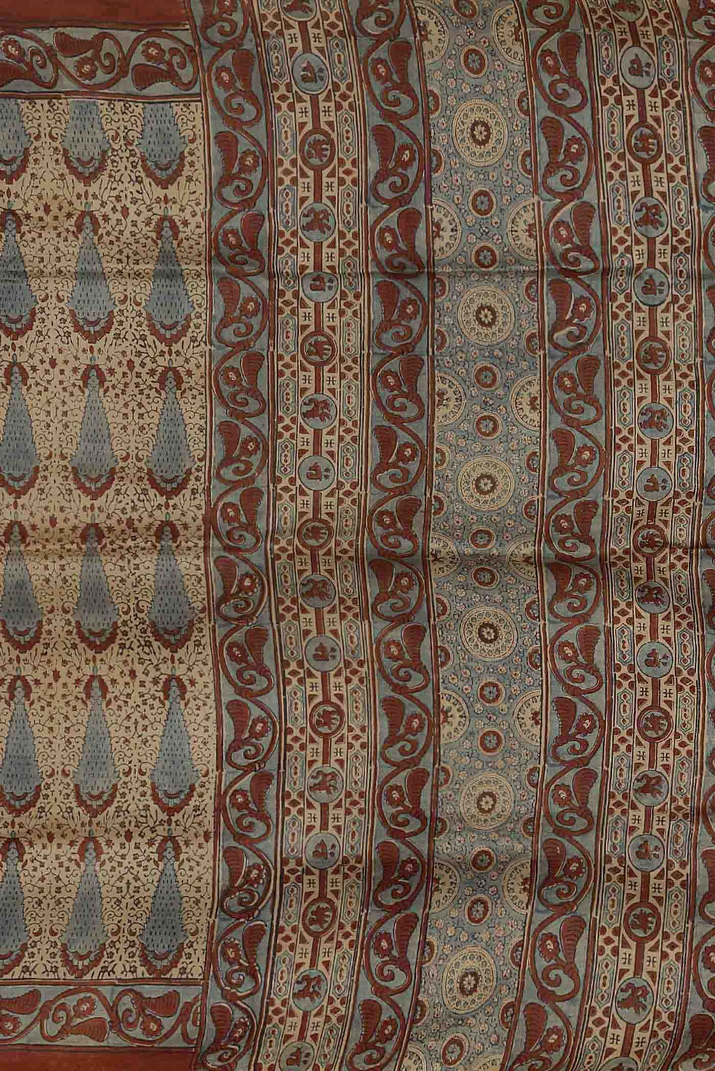 Beige Bhagalpuri Tussar Silk Saree