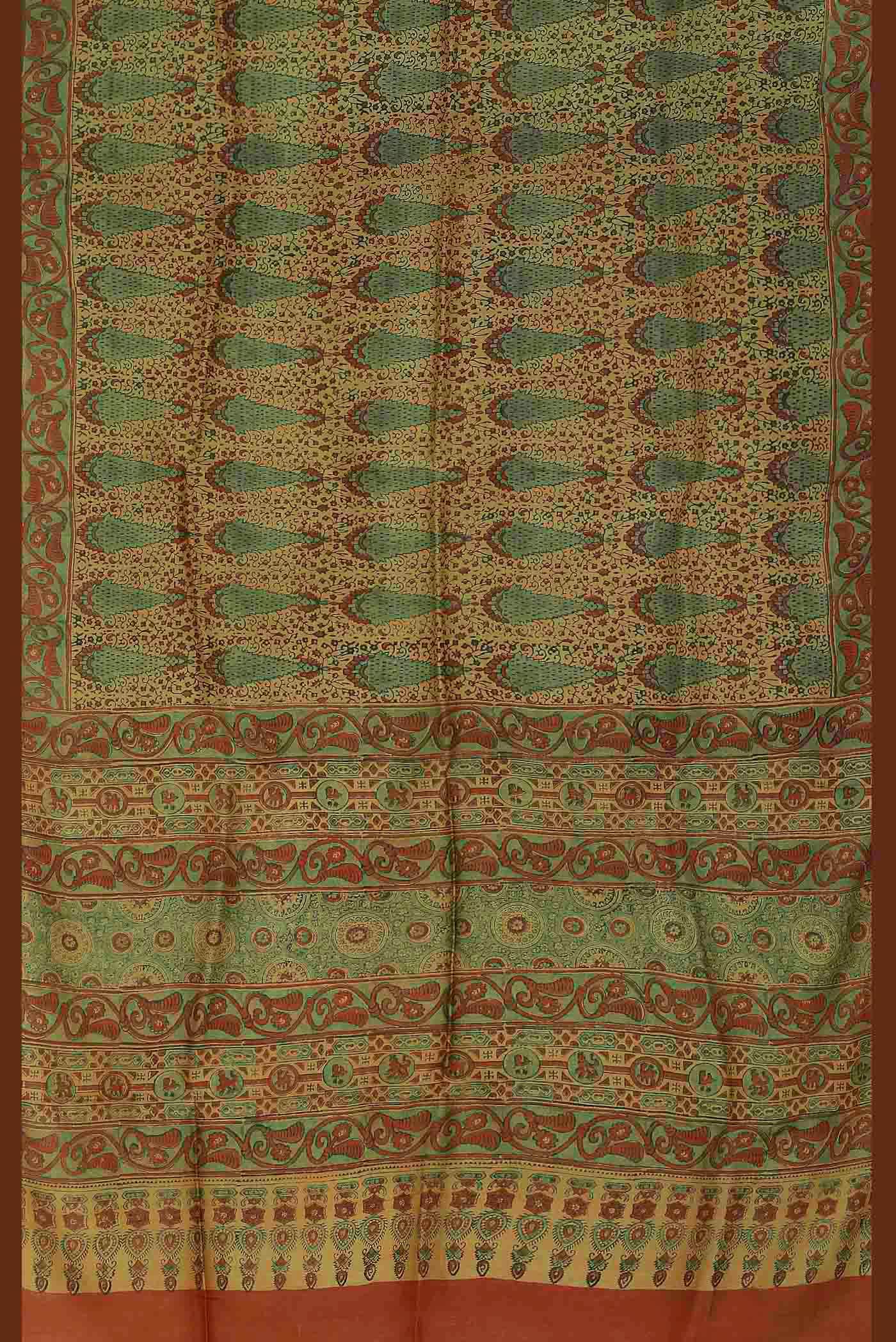 Yellow Bhagalpuri Tussar Silk Saree
