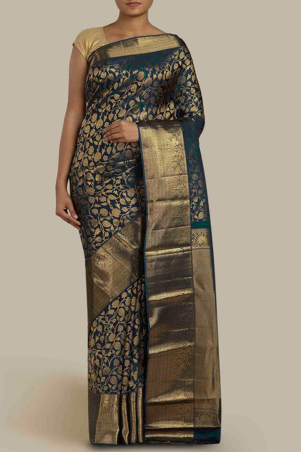 Blue Kanchipuram Silk Saree