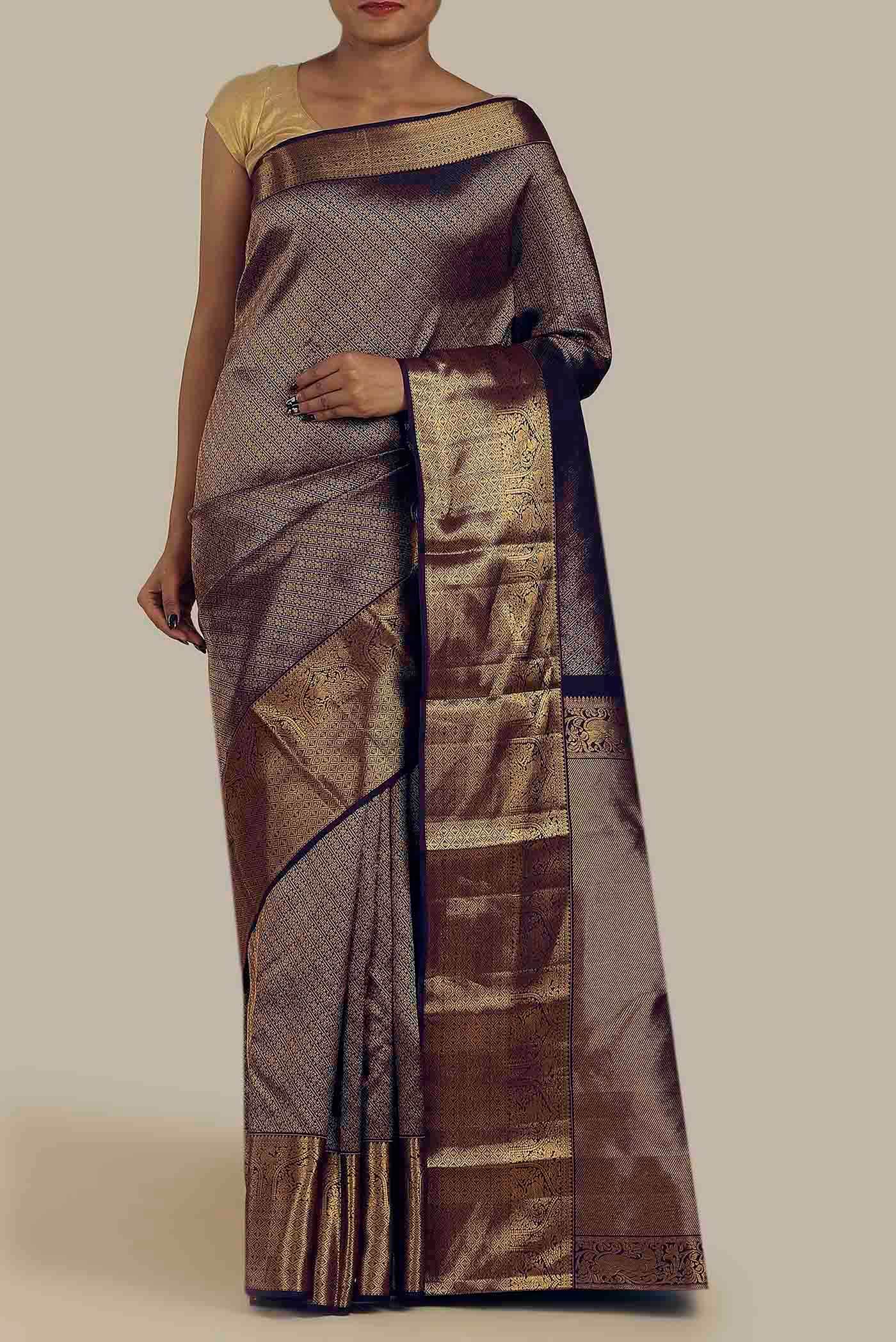 Blue Kanchipuram Silk Saree
