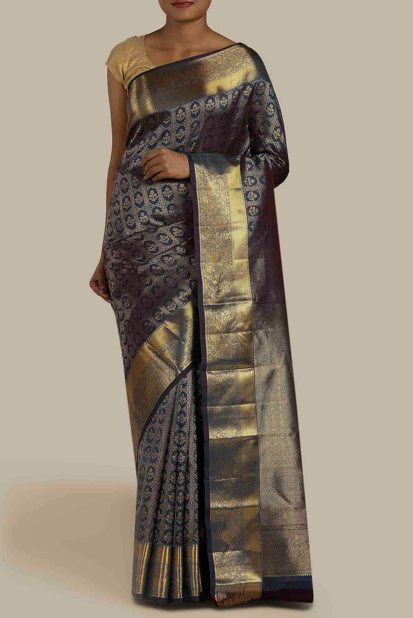 Blue Kanchipuram Silk Saree