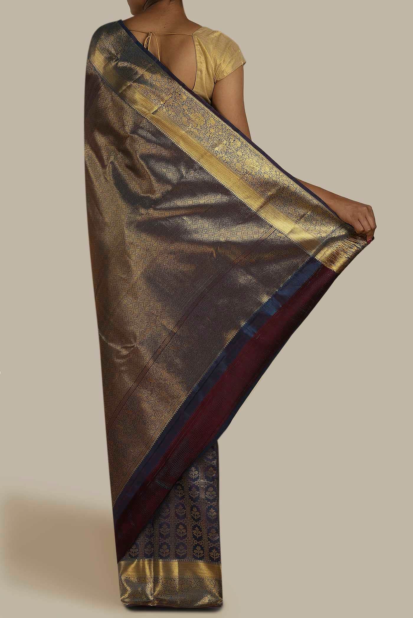 Blue Kanchipuram Silk Saree