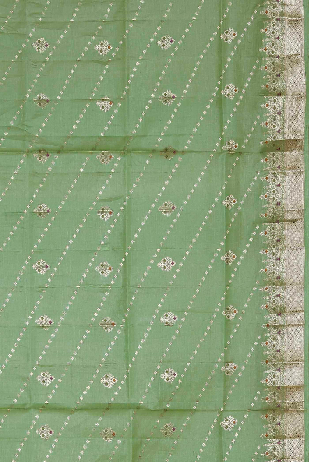 Green Banarasi Tussar Silk Saree