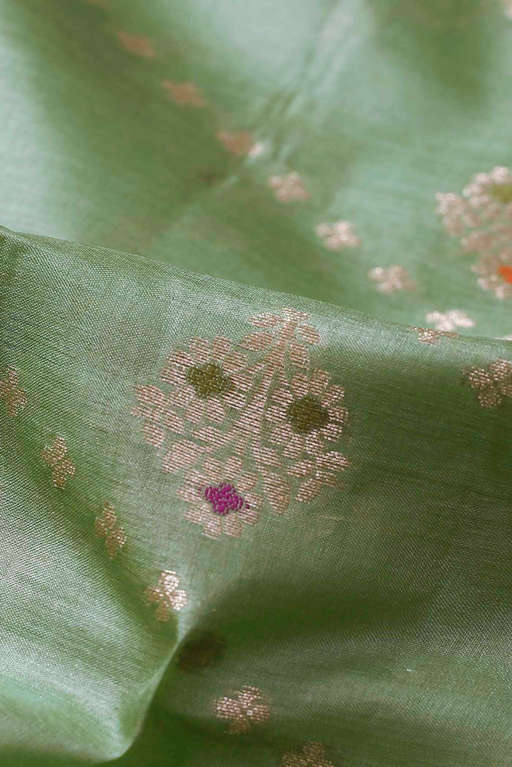 Green Banarasi Tussar Silk Saree