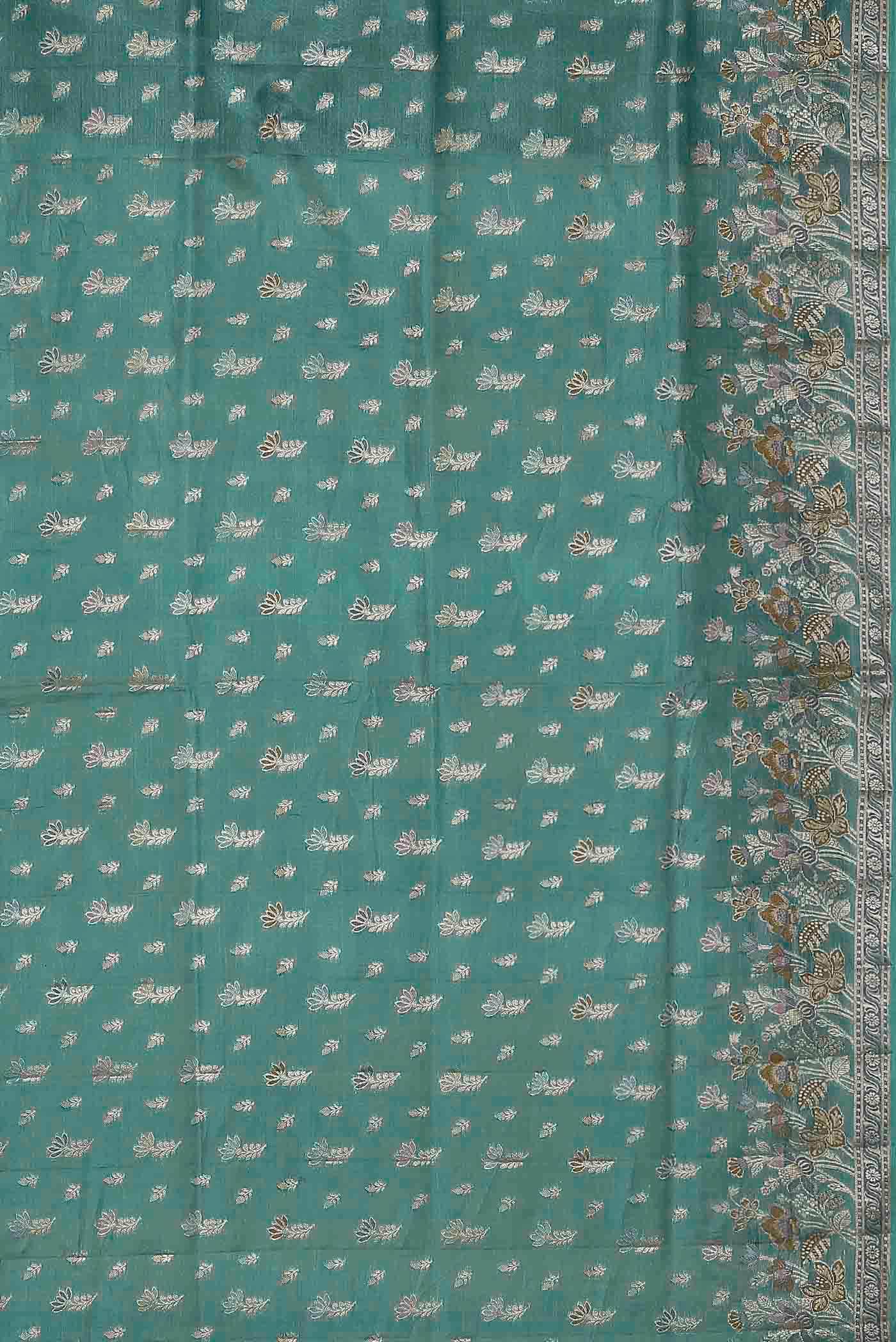 Blue Banarasi Raw Silk Saree