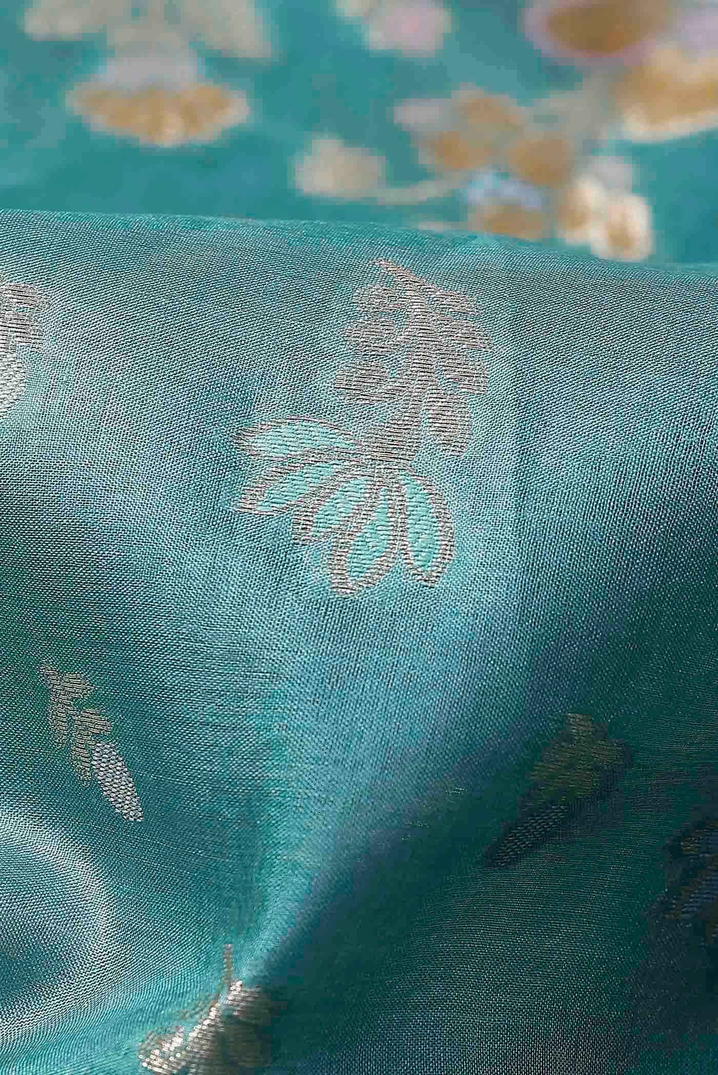 Blue Banarasi Raw Silk Saree