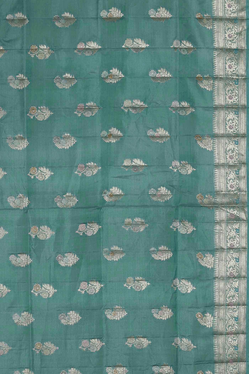 Light Blue Banarasi Tussar Silk Saree