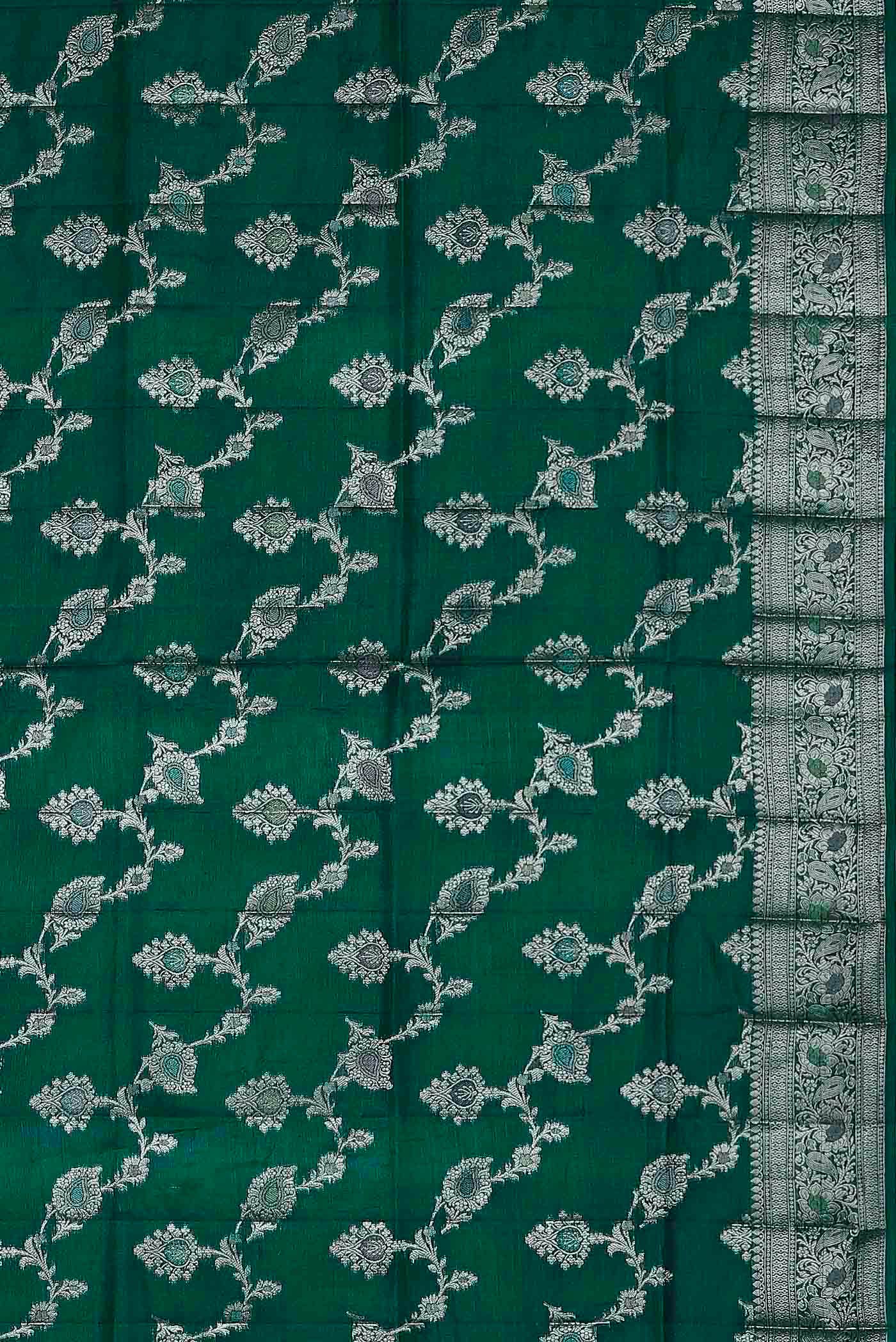 Green Banarasi Tussar Silk Saree