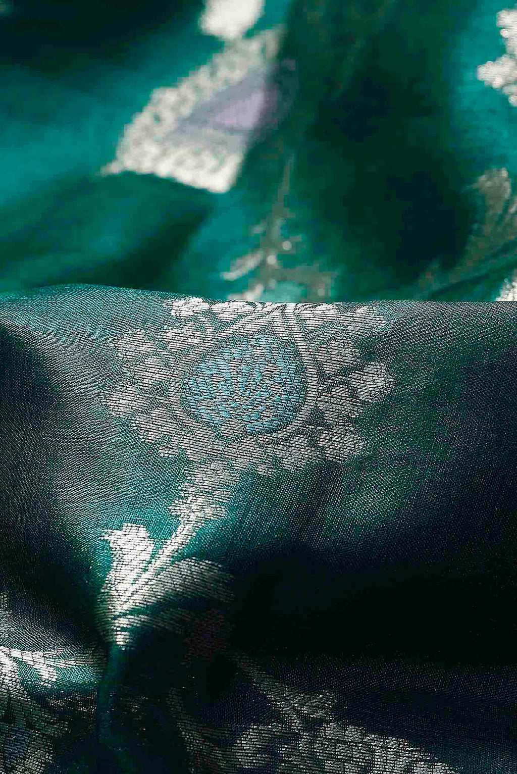 Green Banarasi Tussar Silk Saree
