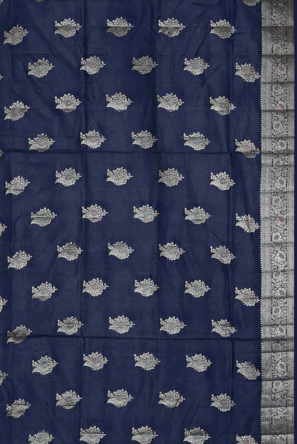 Blue Banarasi Tussar Silk Saree