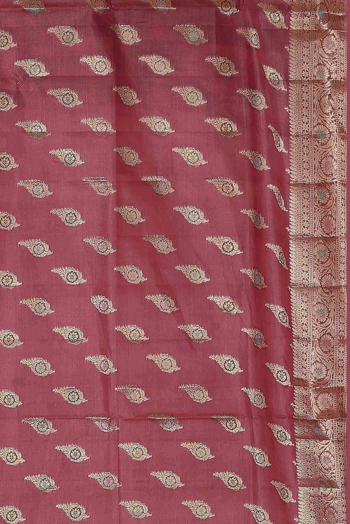 Pink Banarasi Raw Silk Saree