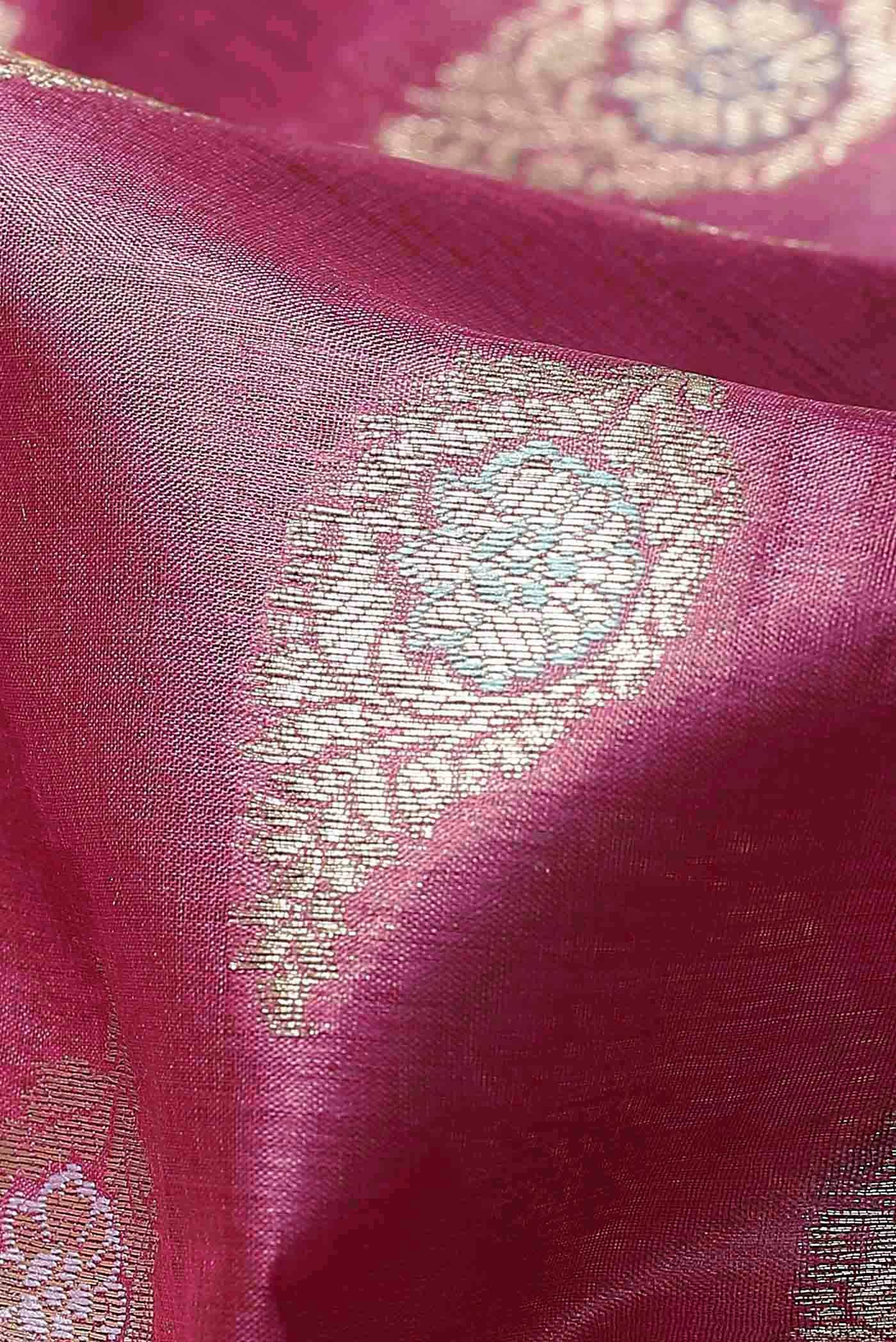 Pink Banarasi Raw Silk Saree