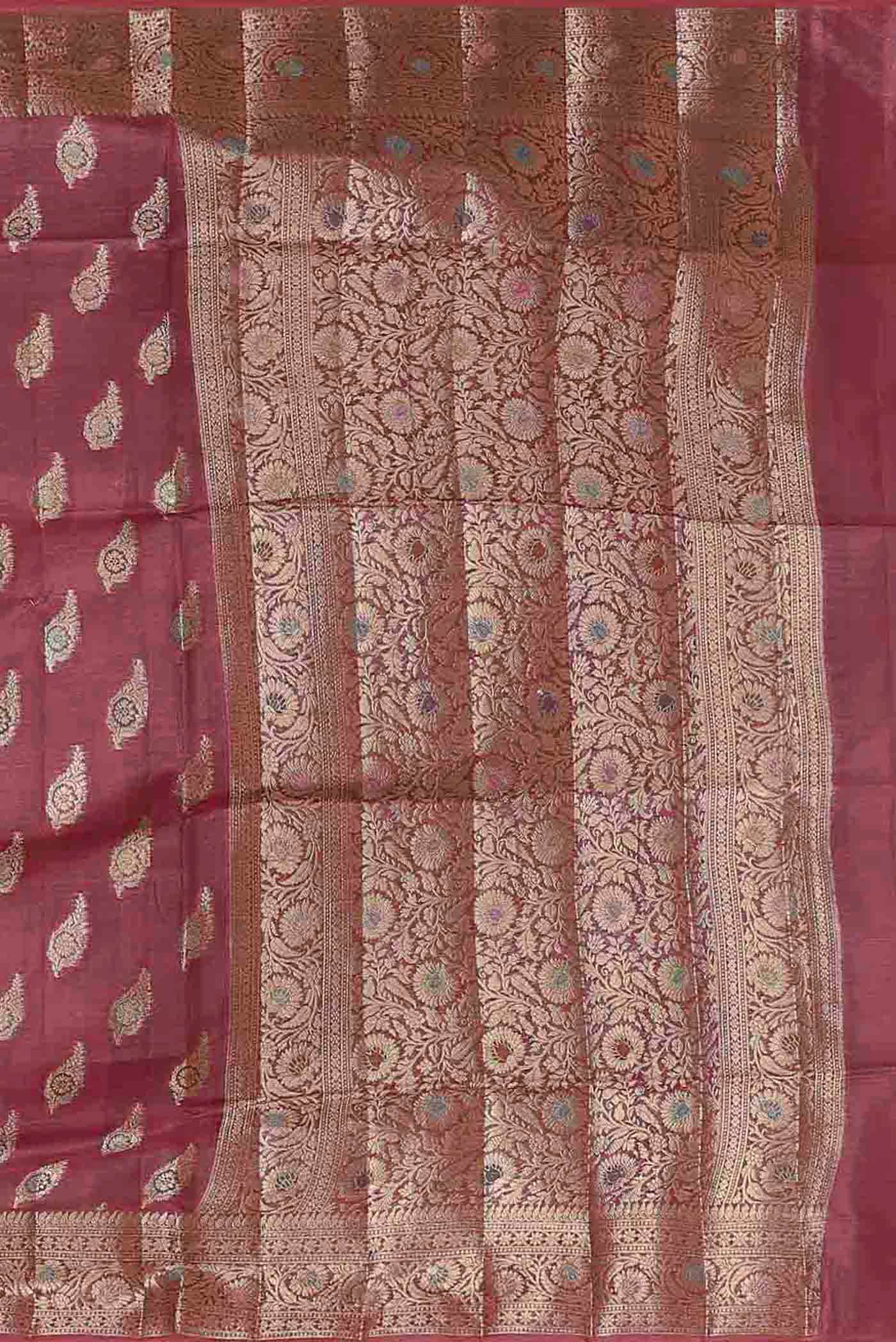 Pink Banarasi Raw Silk Saree