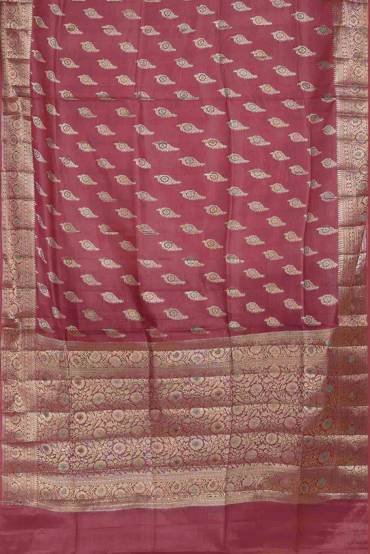 Pink Banarasi Raw Silk Saree