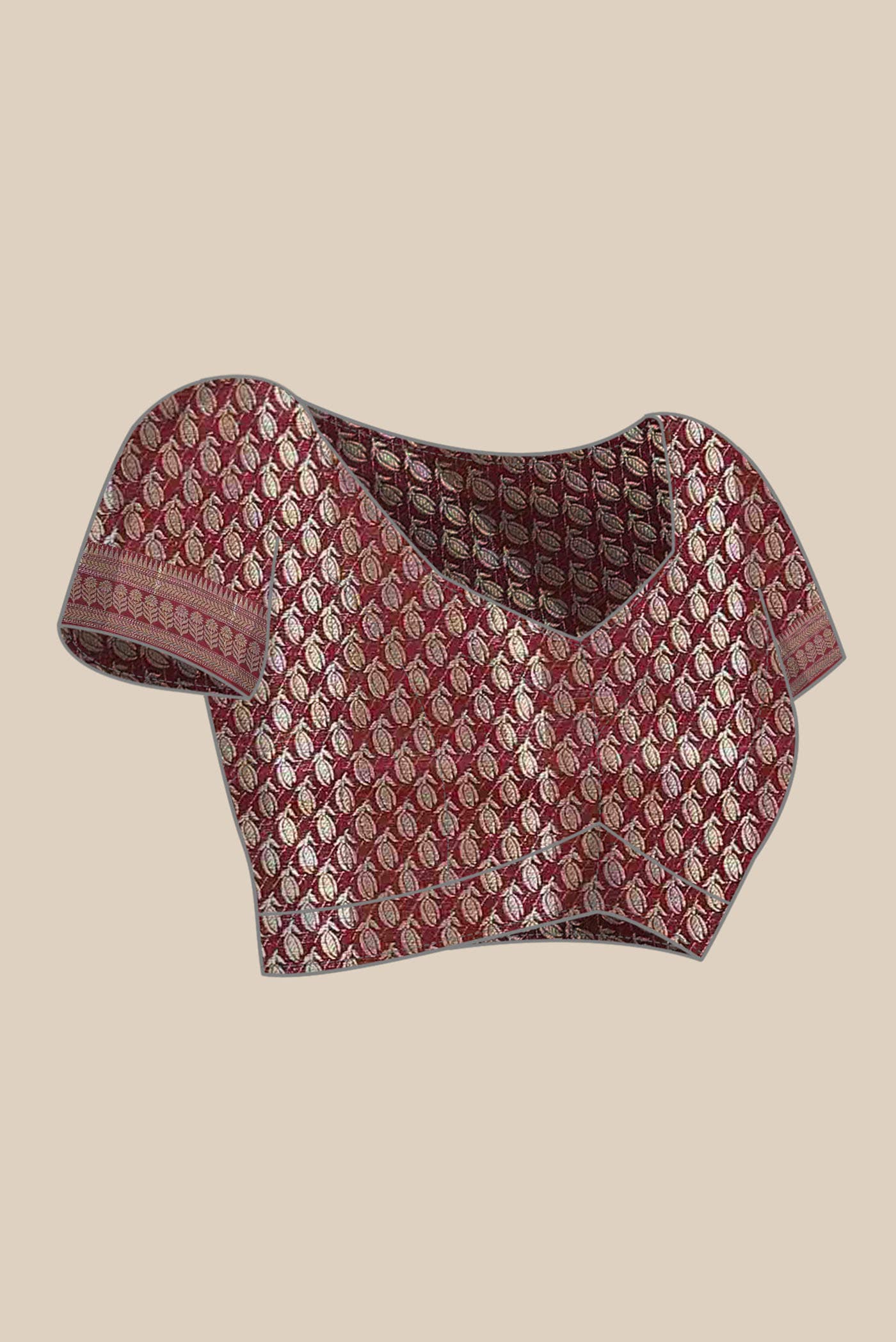 Maroon Banarasi Tussar Silk Saree