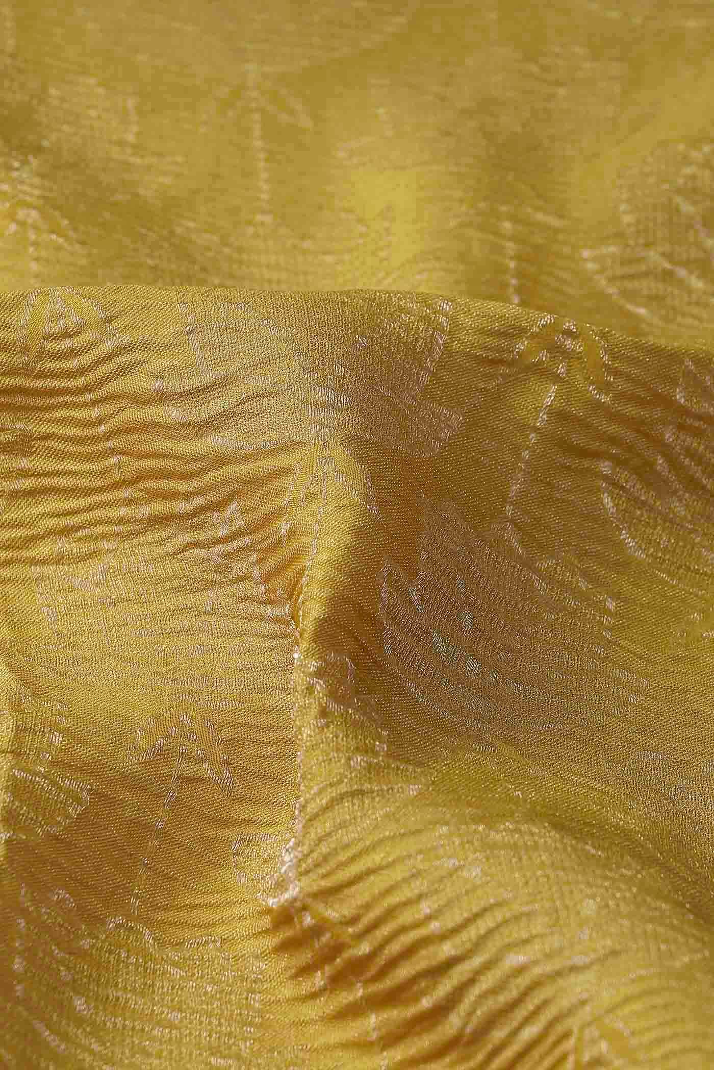 Yellow Mysore Crepe Saree