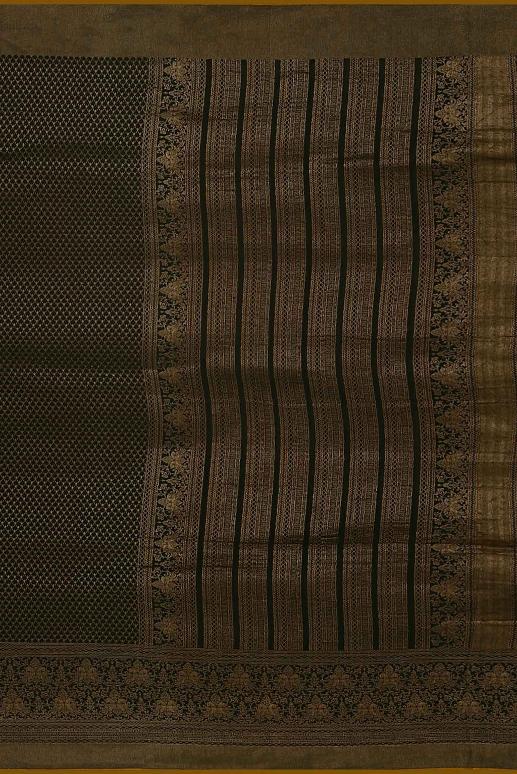 Black Mysore Crepe Saree