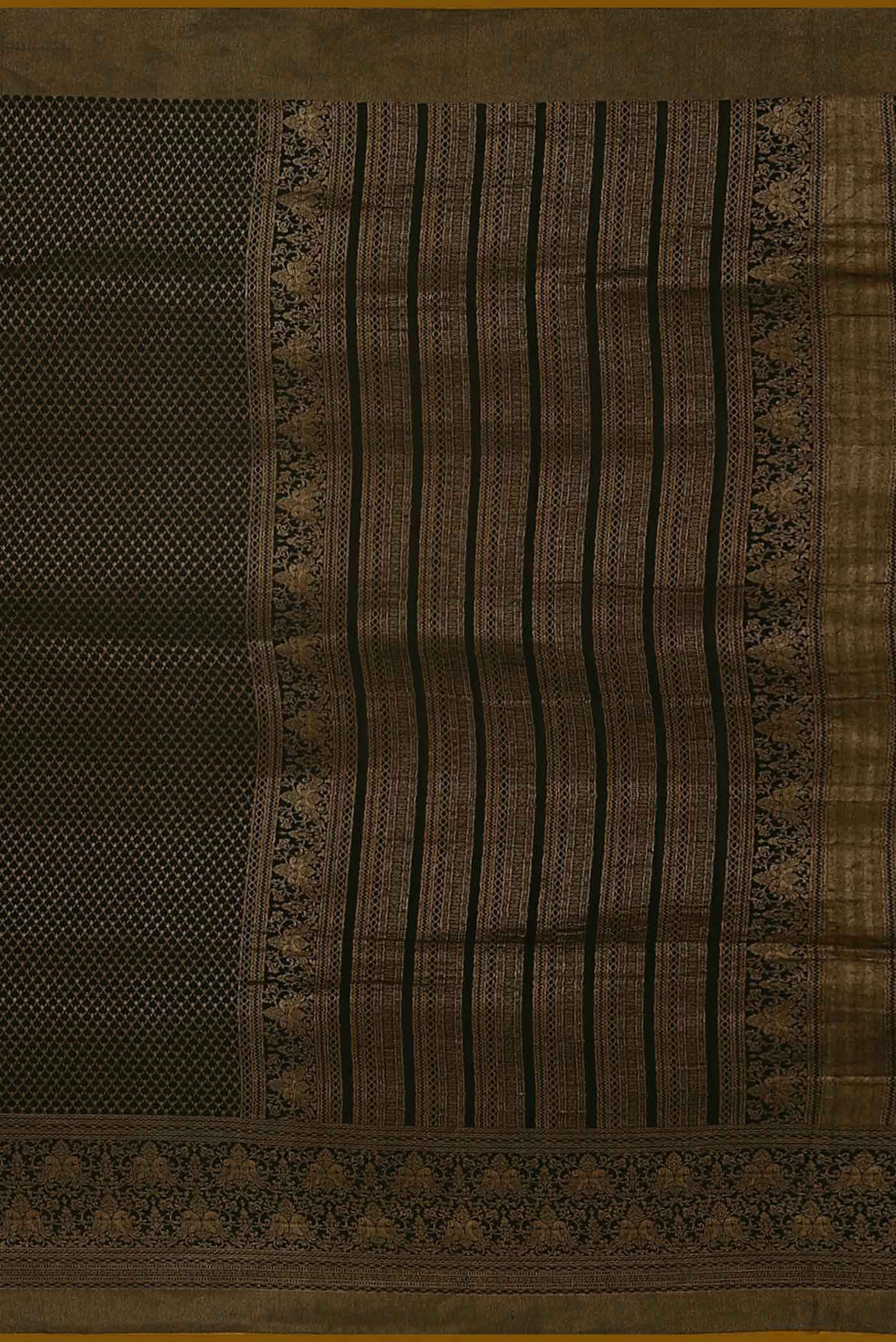 Black Mysore Crepe Saree
