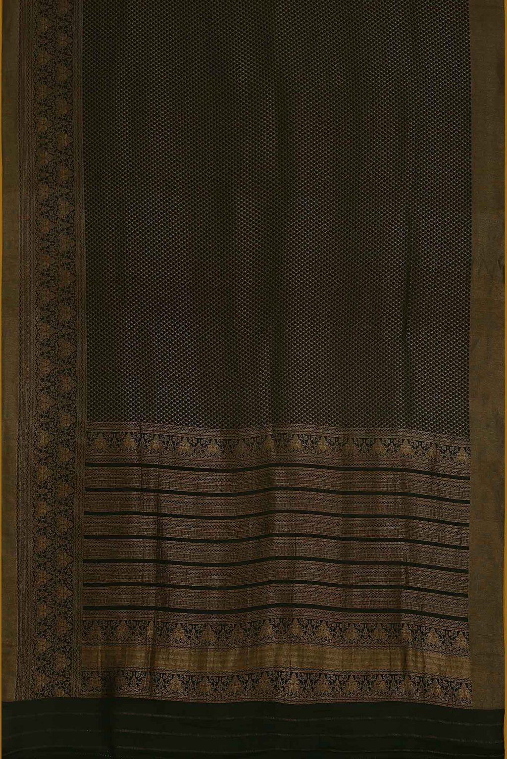 Black Mysore Crepe Saree